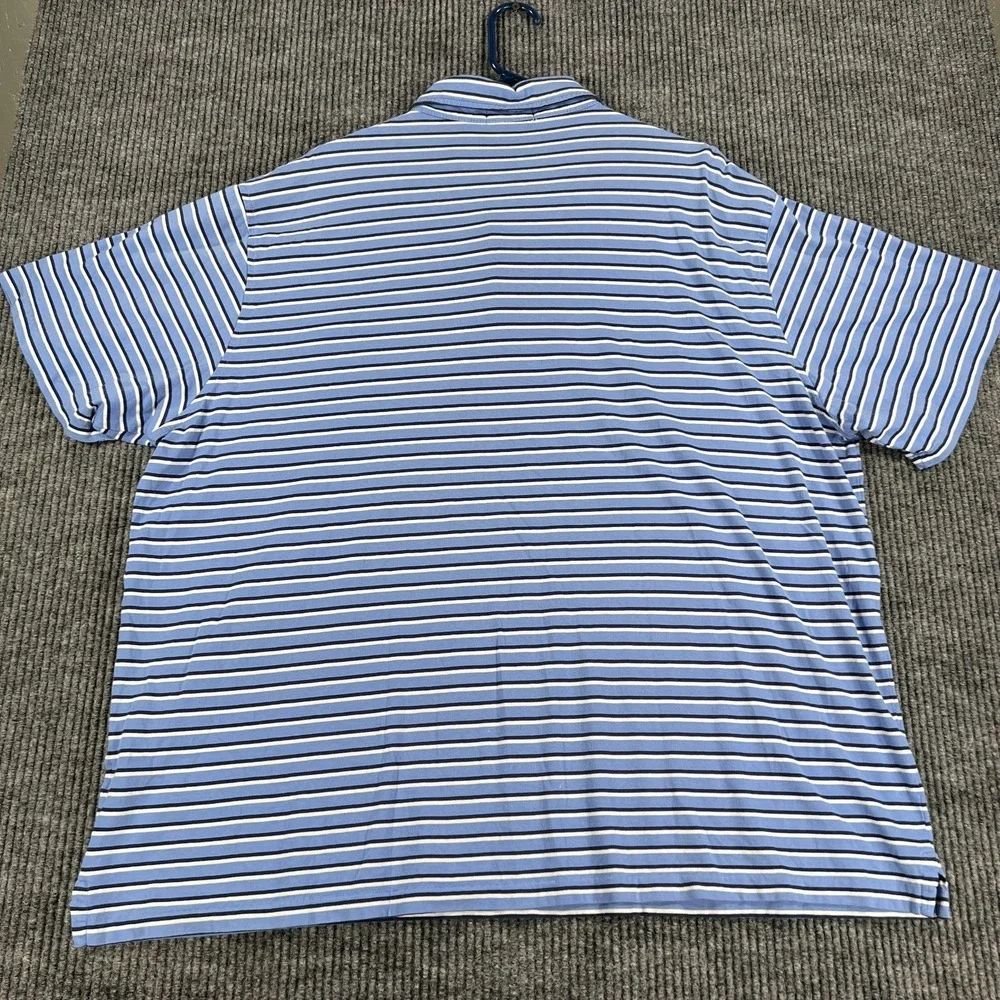 Polo Ralph Lauren Polo Shirt Mens‎ 2XB Big Blue Striped Short Sleeve Classic